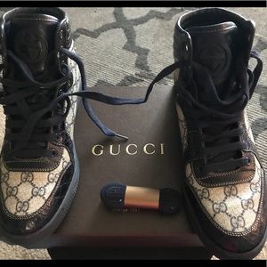 Authentic Gucci Navy Blue High Tops